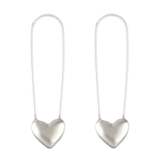 42.5mm Heart Safety Pin Charm Connectors, 2ct. by Bead Landing™